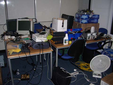 lab before cleaning